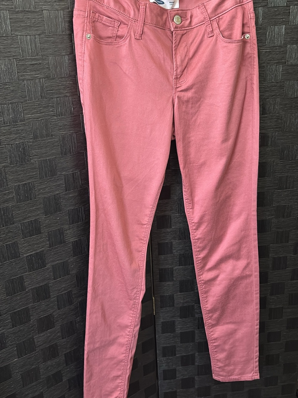 Old Navy High-Rise Straight Jeans in Rose Pink - Picture 2 of 2